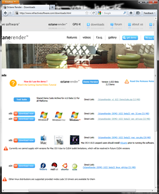 screenshot of the downloads page.