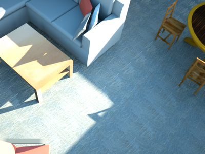 Floor with SketchUp Texture replaced with OctaneRender LiveDB material