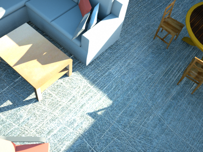 Floor with imported floor plan replaced with OctaneRender LiveDB material