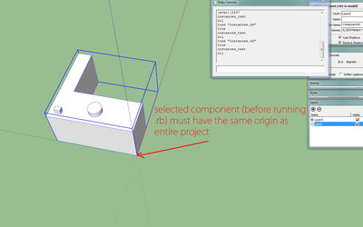Reference component must be have identical axes as entire sketchup project