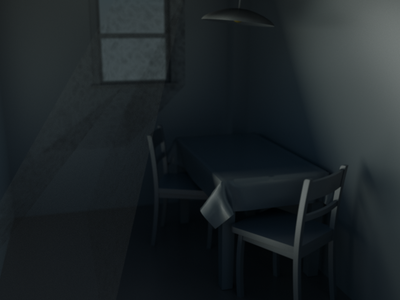 Rendered in 12min used obj for quick volumetric example