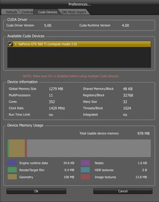 CUDA settings from OCTANE
