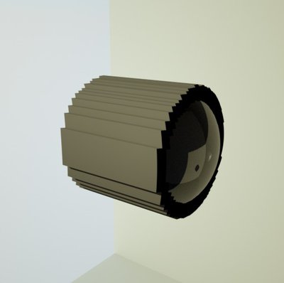 The lens and lens housing (note, the chunky housing could be anything provided it encloses the Octane camera).