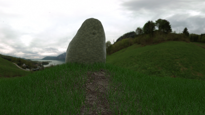 With HDRI background/lighting