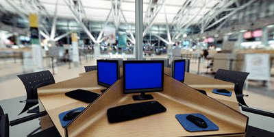 circular computer desk