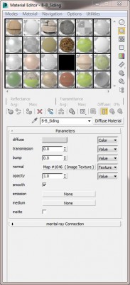 My material settings
