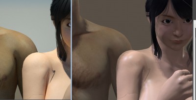 m4 and v, Lt is onctane viewport, Rt is poser viewport