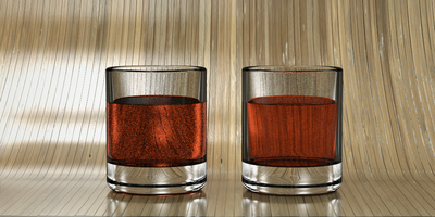 On the left, interpenetrating geometry. On the right, PhilBo's technique plus flipped normals.
