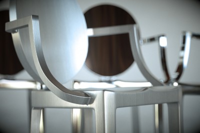 And brushed aluminum.