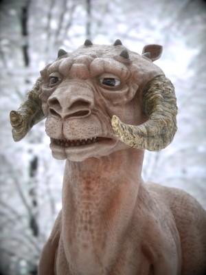 Ram's horn SSS shader. The teeth are wrong. Need to make omnivorous teeth and gums.