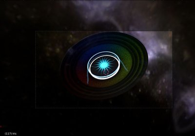 is the glow expected from iris middle only? should it light up the inside of the disk or come out as a straight beam?