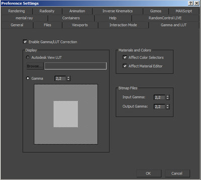 Vray gamma settings