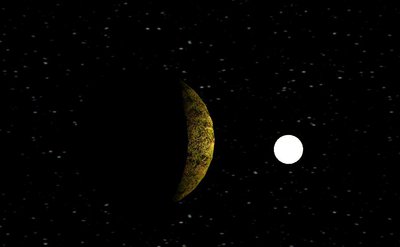 planet and moon emission