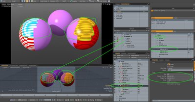 Note the polygon tag selection set (upper right) is not limited to a single mesh.