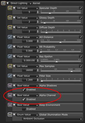 enable alpha channel