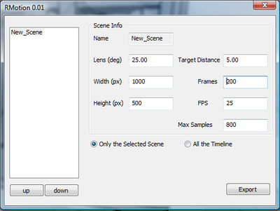 Export dialog
