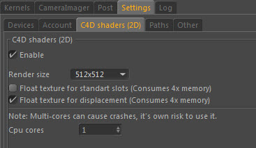 New for C4D shader rendering with multi core for cpus (multi core is not stable)
