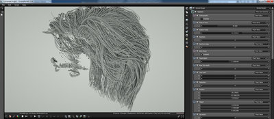 The alembic hair imported into Octane 2.0<br />It all shows up as thick wires.