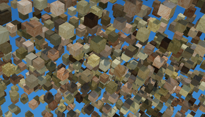 one box, two textures and almost 2000 UVed instances