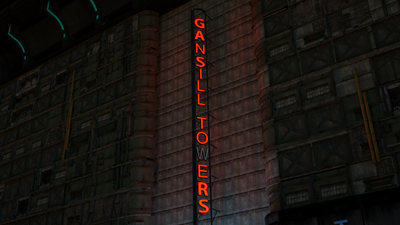 Ganzill Towers sign.png