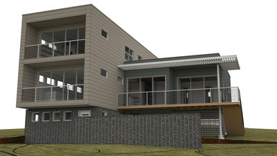 Line rendering overlaid on Octane GI rendering to help during proof phase.