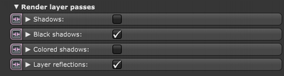The render layer passes are configured in the render passes node.