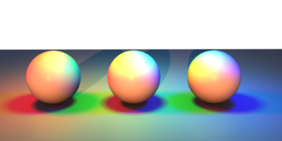 Our example scene (daylight + 3 mesh lights).