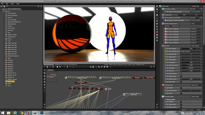 SSS blue on face - orange on torso<br />The face is not blue because light first travels trough the orange tinted volume.