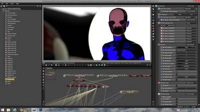 SSS orange on face - blue on rest<br />The face is not orange because light first travels trough the blue tinted volume.