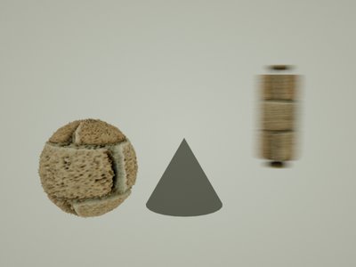 camera view. Objects are standing still in relation to camera