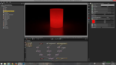 cube inside cylinder with transmission material