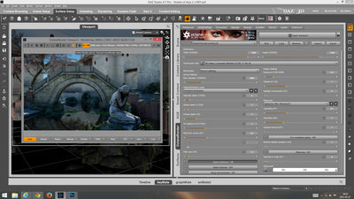 In this example the render size 3840x2160 was selected in the Render Settings Tab.<br />The Icon in the viewport displays a mountain with a moon.