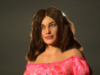 Hair using a Mix material of Glossy and Specular