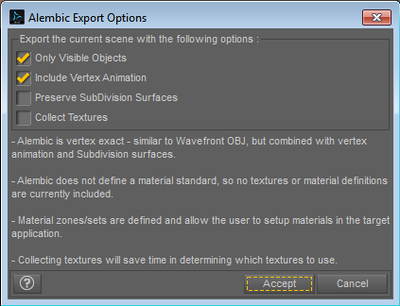 export settings