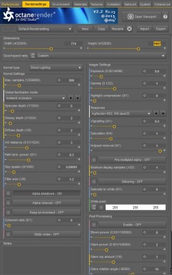 Render setting - load defaut