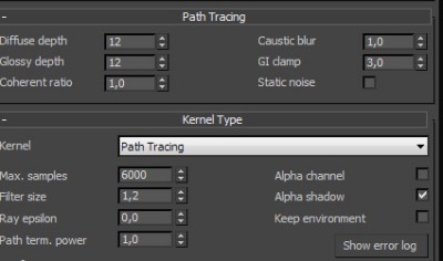 Render settings