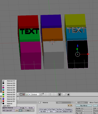 Number of Materials in Blender