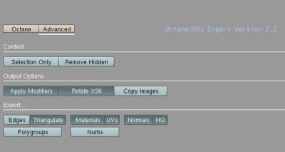 Advanced Settings in Export