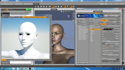 'Eyelashes' are Grey Image, 'Face' is Mixed Material with RGB Color of White and no image loaded