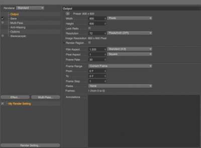 C4D Render settings