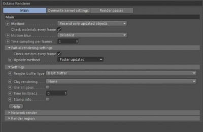 Render settings