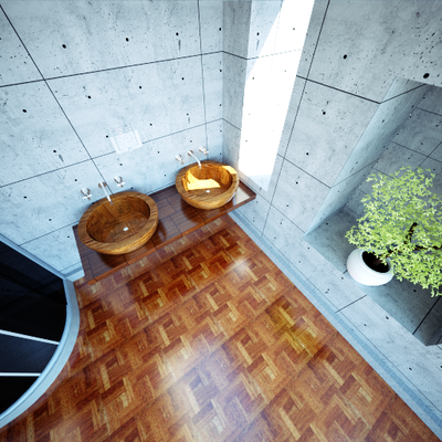 wooden sink