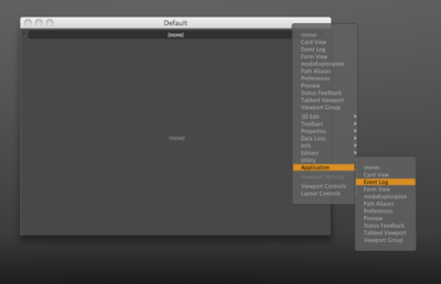 First open the event log viewport.