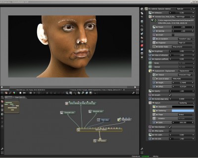 SSS skin shader in Octane 2.25 with Displacement