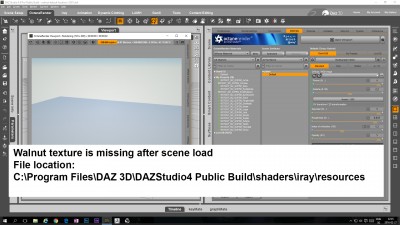 walnut in DAZ3D file structure -missing after loading scene