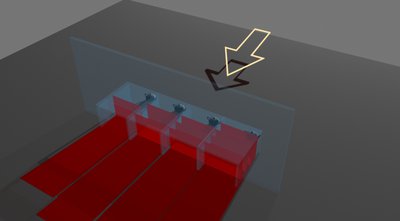This rendered in Max to show the glass distributions.