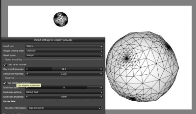 2 cubes at different depth and using adaptative subdiv level 8.
