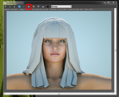 Screenshot of 3DS Max live viewer with the white balance option highlighted