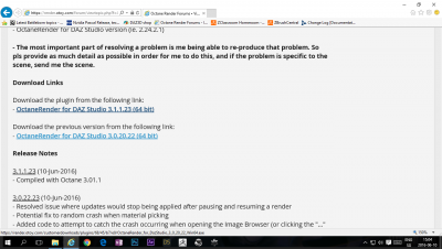 note the link displayed in the status bar while hovering over the 3.1.1.23 build