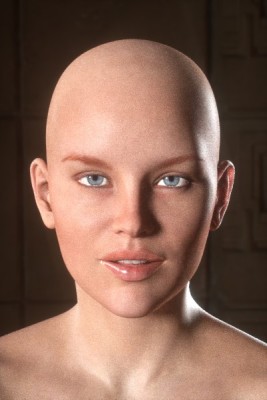 Bump and normal maps - note how smooth the lips are now